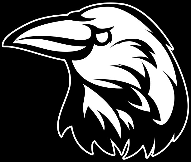 乌鸦头。乌鸦抽象人物插图。图形标志为标志设计模板。肖像，供公司使用或纹身。图片下载