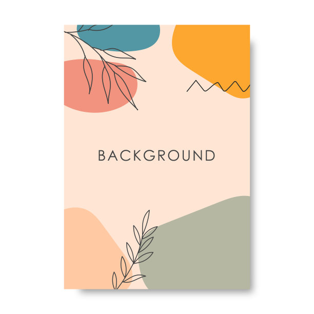叶子插图与抽象的背景。抽象艺术设计的印刷，封面，壁纸，极简和自然的墙壁艺术。矢量插图。图片下载