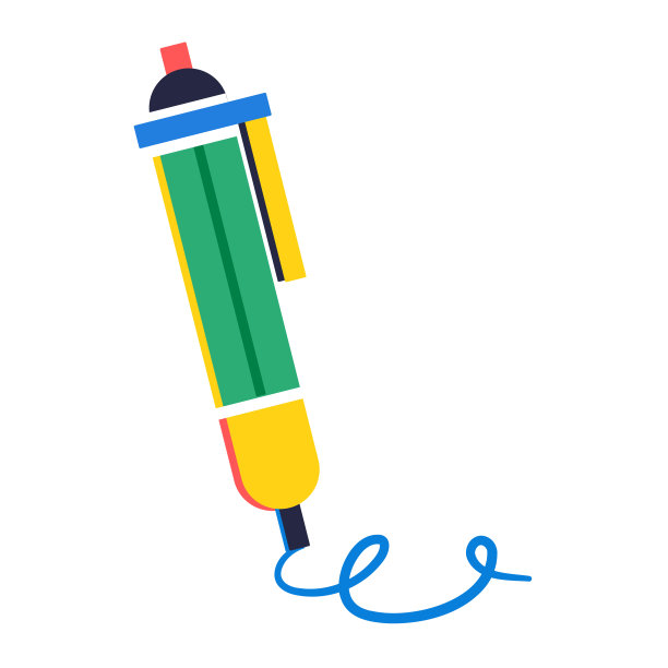 孤立的彩色钢笔图标学校供应平面设计矢量图片下载