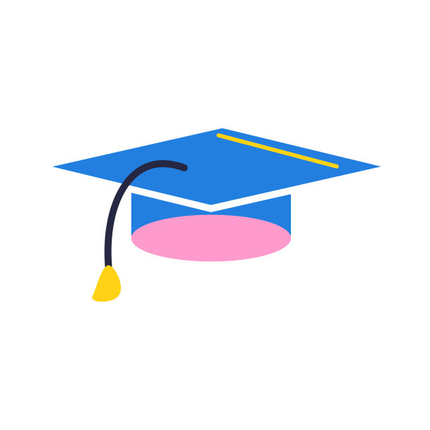 隔离毕业帽图标学校用品平面设计矢量图片下载