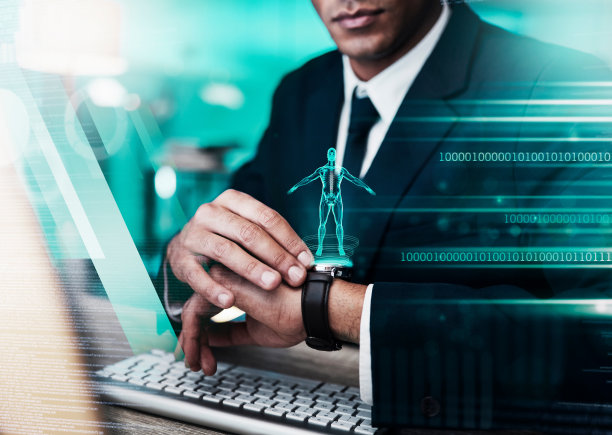 程序员、生物特征健康软件与智能手表、人工智能技术与网络管理、人体全息图与数字转换、数据科学与代码。商人云计算媒体应用图片下载