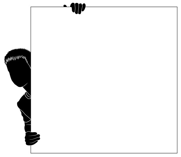 孩子的剪影与空白表格文本图片下载