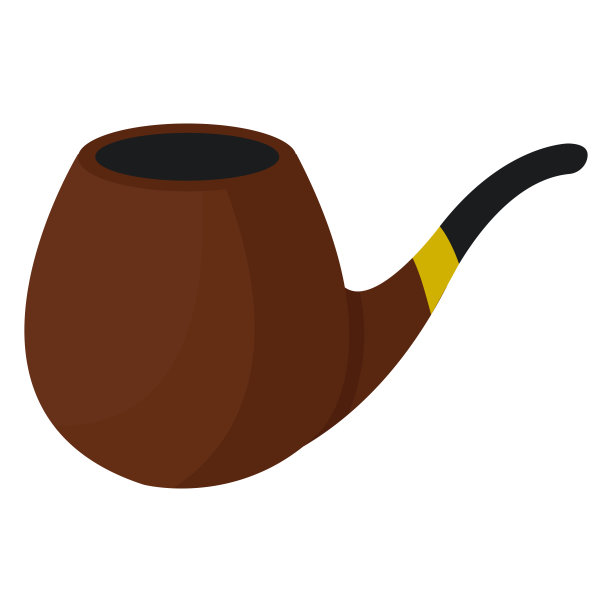 卡通风格的老式罩衫烟斗。图片下载