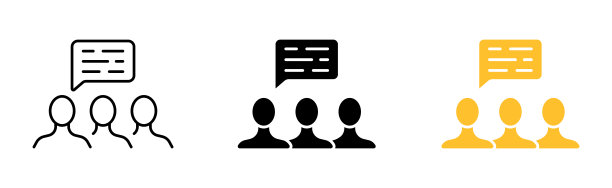 设置讨论图标。对话者，演讲泡，商业，辩论，团队，计划，战术，论坛，会议，文本。通信的概念。不同风格的矢量线图标图片下载