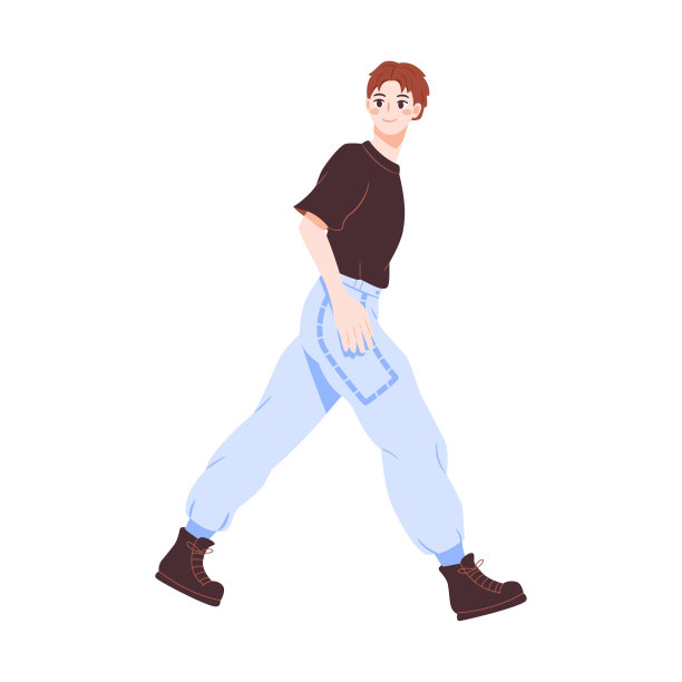 孤立的有色年轻男性角色矢量图片下载