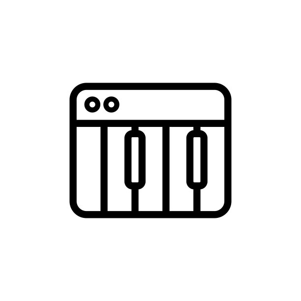 合成器线图标。乐器，键盘乐器，声音，旋律，低音，男高音，表演者，音乐家，假期，活动，娱乐，休闲。音乐的概念。矢量黑线图标在白色背景图片下载