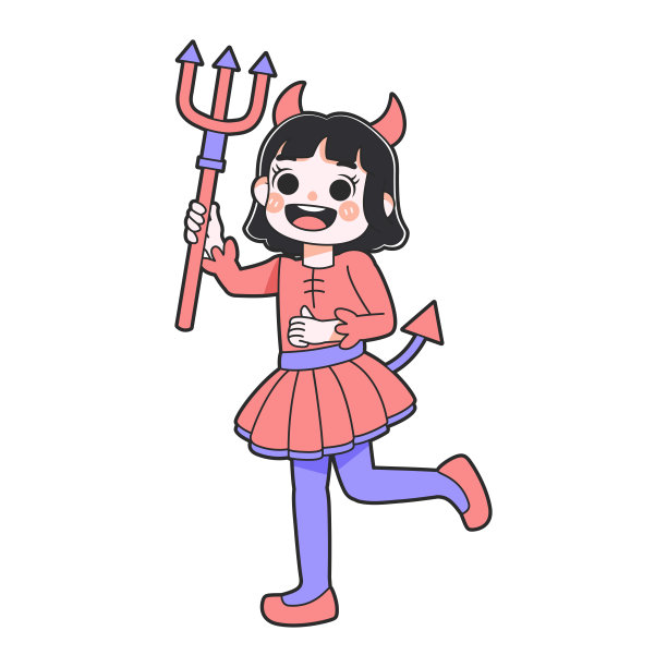 孤立的魔鬼服装矢量插图图片下载