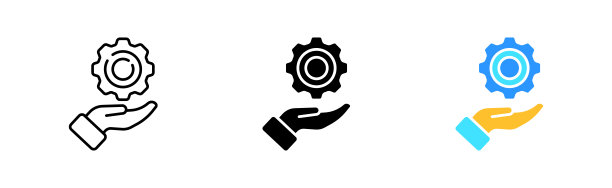 设置图标设置。手，机制，参数，搜索，研究，修正，设置，整理。个性化的概念。不同风格的矢量线图标图片下载