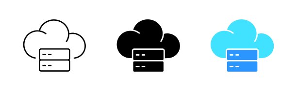 服务器图标设置。云存储、数据库、文件上传、互联网、信息、文件共享、按钮、媒体。技术的概念。不同风格的矢量线图标图片下载