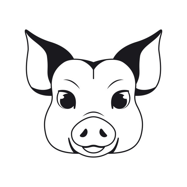 孤立的猪化身中国生肖符号矢量图片下载