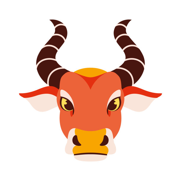 孤立的牛化身中国生肖符号矢量图片下载