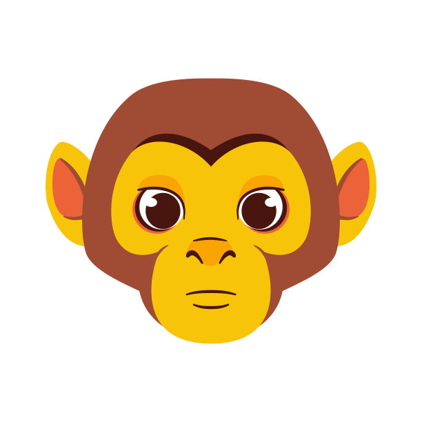 孤立的猴子化身中国生肖符号矢量图片下载