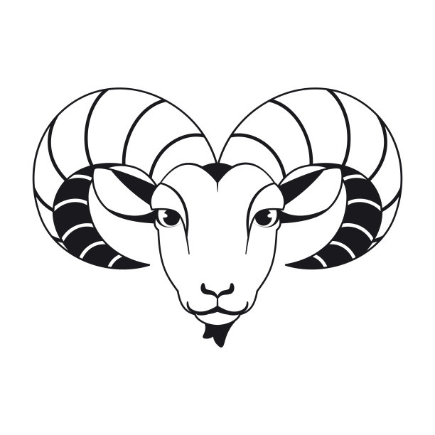 孤立的山羊化身中国生肖符号矢量图片下载
