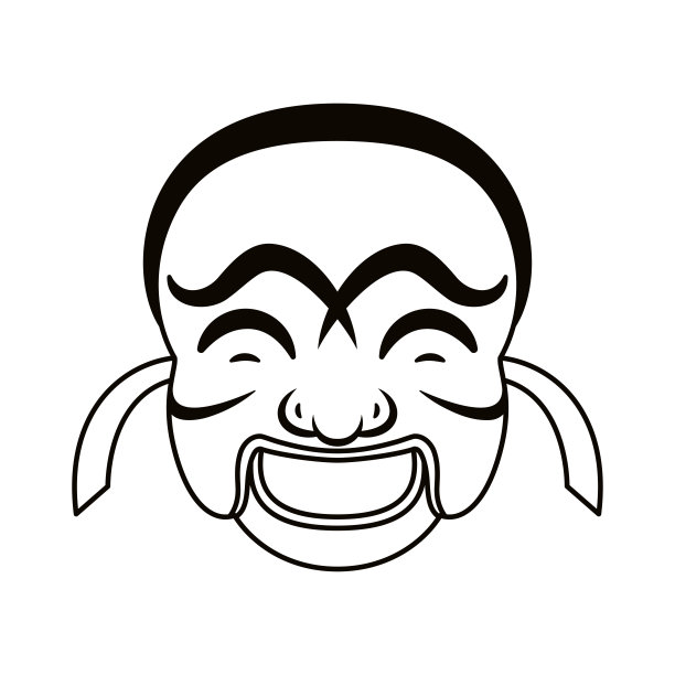 孤立的掩模亚洲绘制矢量插图图片下载