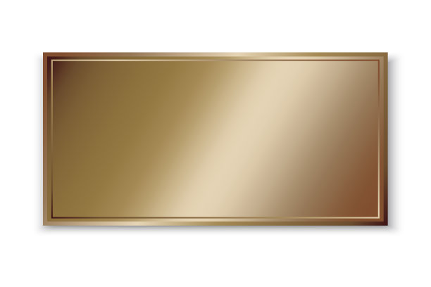 长方形的金盘。装饰设计用金箔。矢量插图。图片下载
