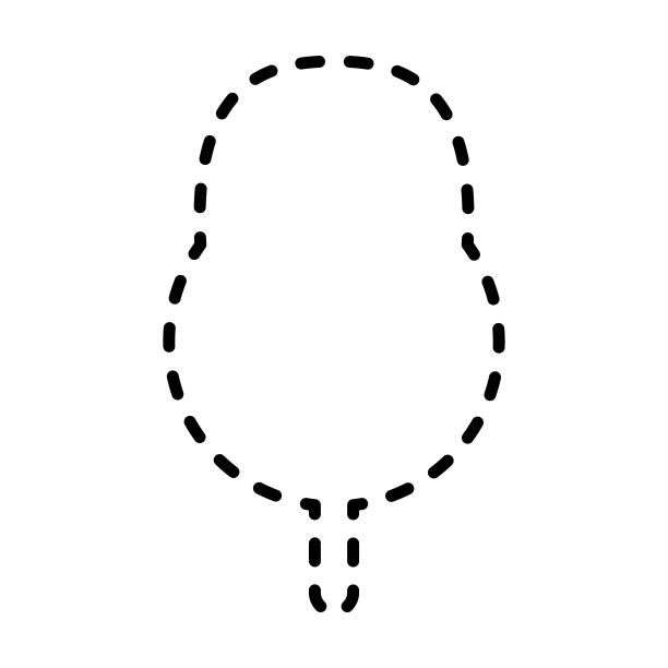 描线虚线树轮廓形状幼儿园和幼儿园的孩子工作表元素图片下载