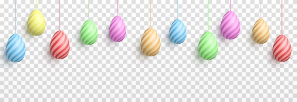 矢量画了复活节彩蛋。挂蛋。多色的蛋。鸡蛋，食物。复活节,假期。图片下载