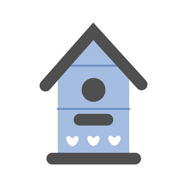 可爱的蓝色木制鸟笼图片下载