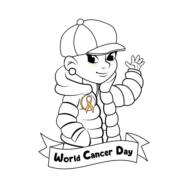 矢量卡通可爱人物世界癌症日图片下载