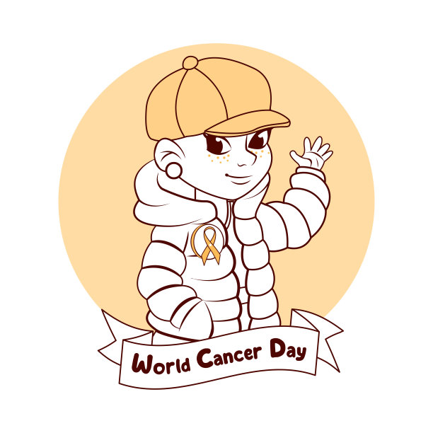 矢量卡通可爱人物世界癌症日图片下载