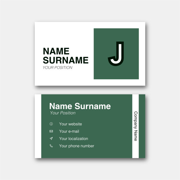 字母“J”字母标志与名片模板图片下载