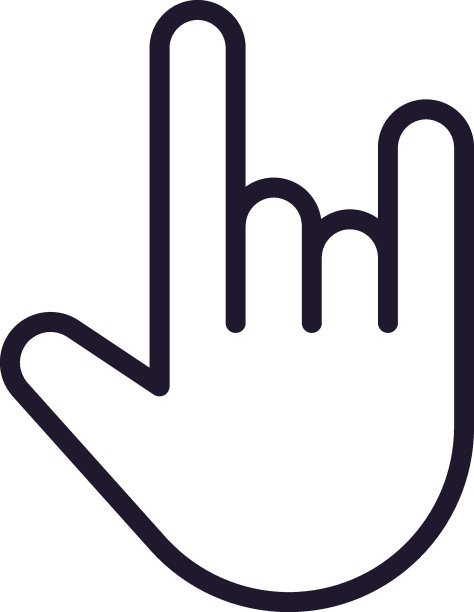 单线手型图标，扁平风格矢量插画。图片下载
