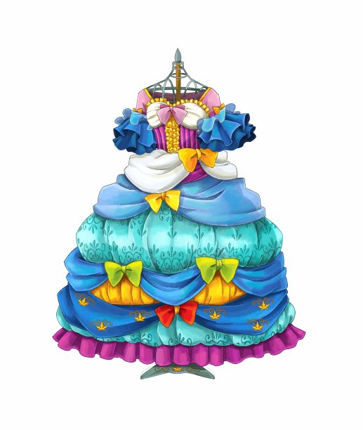 卡通老式服装的展台插图图片下载