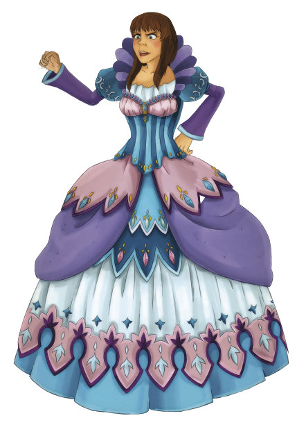 卡通场景与公主皇后插图图片下载