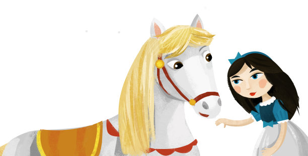 卡通公主女王与她的朋友马插图图片下载