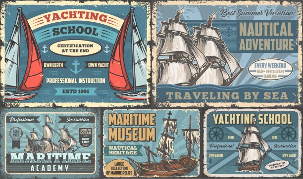 海军舰艇五颜六色的传单图片下载