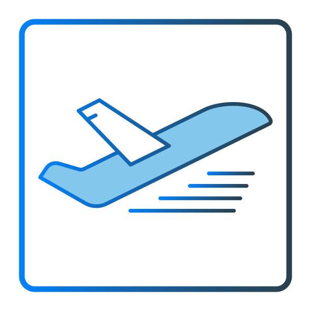 飞机图标插图。图标与交通、旅行有关。直线型彩色图标样式，两种色调图标。简单的矢量设计可编辑图片下载