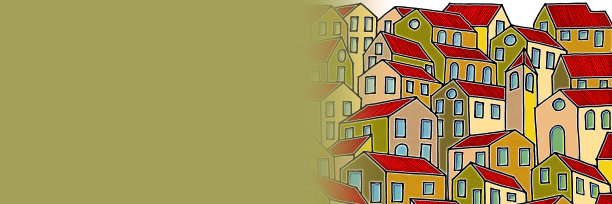 想象的城市灵感来自古老的意大利托斯卡纳城镇-网页横幅设计概念与复制空间插入文本-我是这张照片中使用的涂鸦图像的版权所有人图片下载