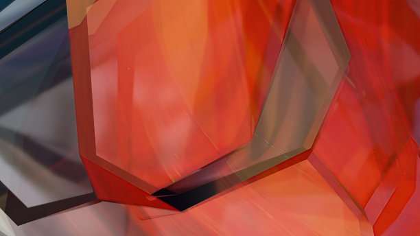 红色、橙色、玻璃、岩石、透明抽象、戏剧性、激情、奢华、现代3D渲染平面设计元素背景材料图片下载