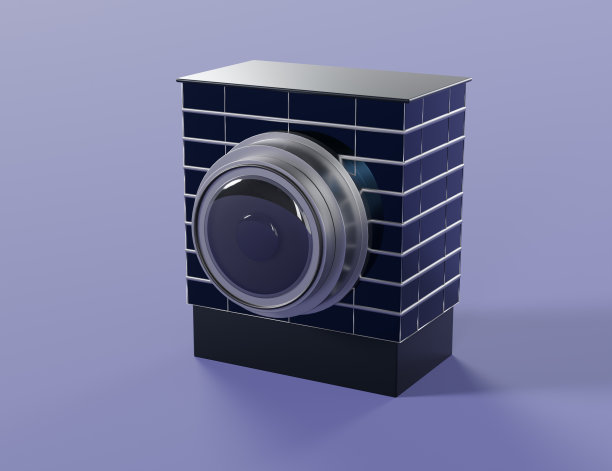 监控摄像头内置于办公大楼，插画以安防系统为主题进行3d渲染图片下载