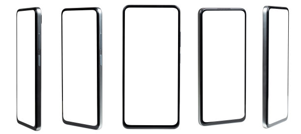 空白形式的智能手机框架收集与白色背景添加模板信息图表或演示图片下载