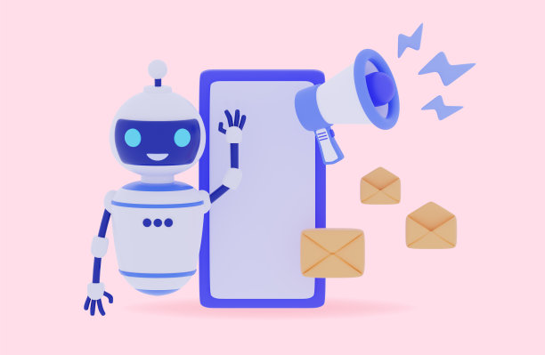 社交营销3d横幅扩音器聊天机器人扬声器图片下载