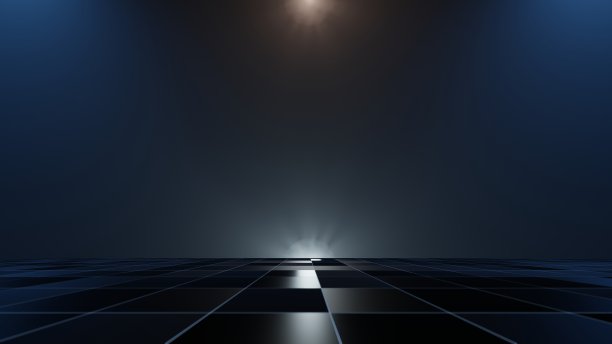 3d技术抽象霓虹灯背景，空白空间场景，聚光灯，黑夜，虚拟现实，网络未来科幻背景，街道地板工作室模拟。彩色几何。图片下载