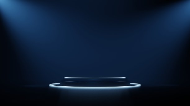 3d技术抽象霓虹灯背景，空白空间场景，聚光灯，黑夜，虚拟现实，网络未来科幻背景，街道地板工作室模拟。彩色几何。图片下载