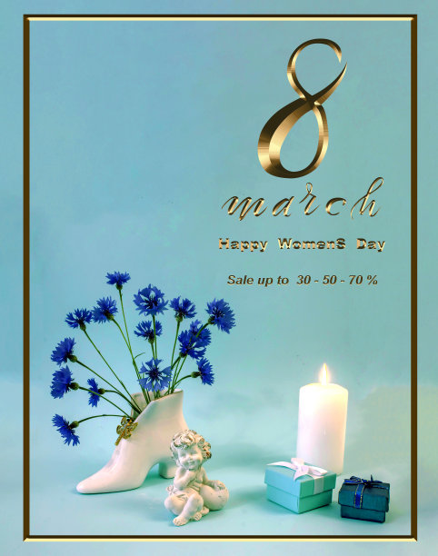 在3月8日的国际妇女节假期里，他们会有30折、50折、7折的传单或横幅图片下载