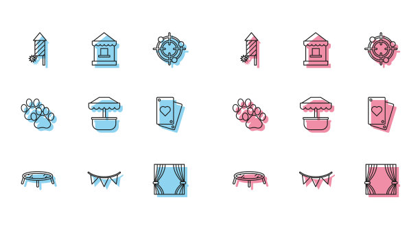 设线跳蹦床嘉年华用花环图片下载