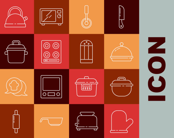 设置线烤箱手套烹饪锅覆盖图片下载