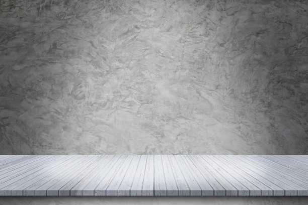 空的混凝土墙和木地板作为图案和背景。图片下载