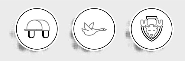 把线条驼鹿头套在盾猎人的帽子上图片下载