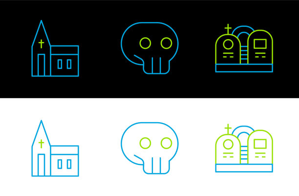 集行墓与墓碑、教堂建筑于一身图片下载