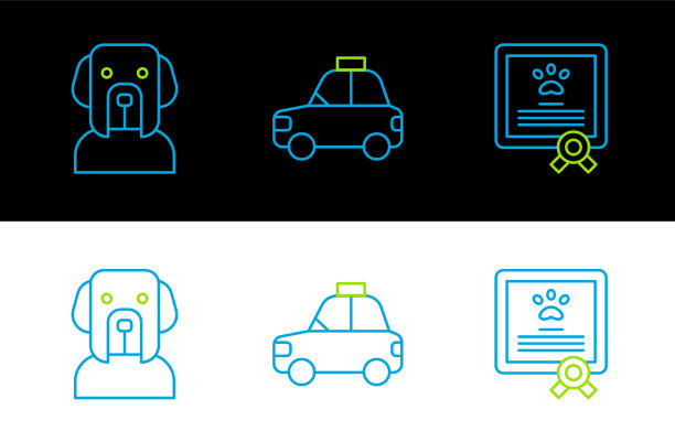 为狗或猫、狗和宠物设置线路证书图片下载