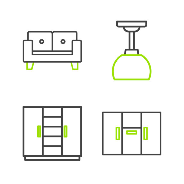 设置线衣柜灯挂和沙发图标图片下载