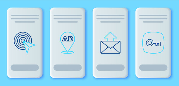 设置行广告邮件和电子邮件键图片下载