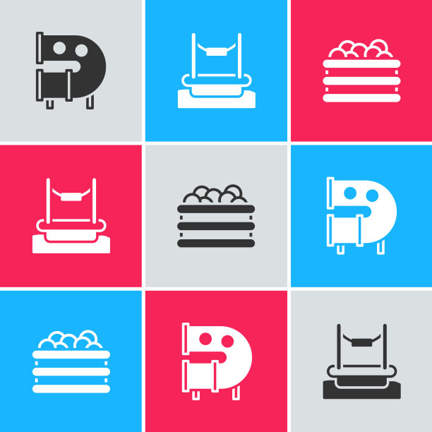 设置儿童游乐场滑梯、管道、蹦极和游泳池图片下载