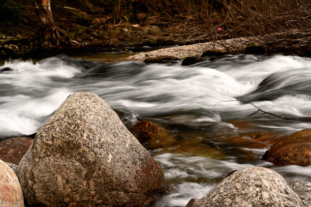 自然风景，美丽的河流流过岩石图片下载