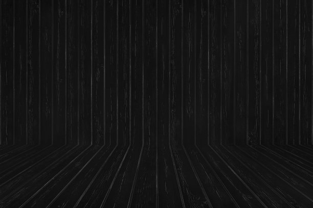 空黑色木墙和地板的图案和背景。图片下载